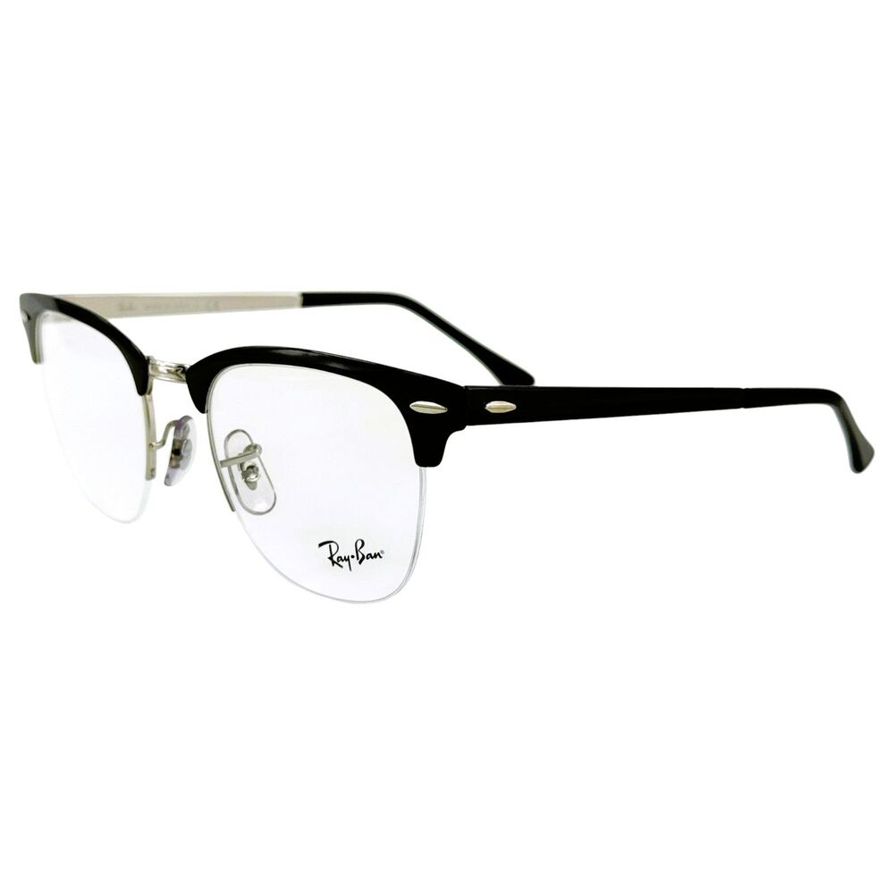 Ray Ban RB3716VM Mens Metal Eyeglass Frame 2861 Polished Black On Silver 50-22